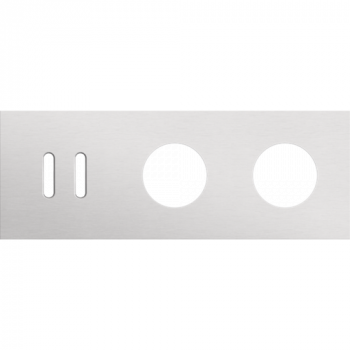 NIKO afdekplaat drievoudig horizontaal 71mm voor 1 tweevoudige schakelfunctie en 2 stopcontacten rocker alu grey brushed (code 155)