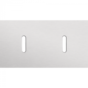 plaque de recouvrement double rocker horizontale 71mm pour 2 fonctions simple alu grey brushed (code 155)