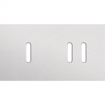 afdekplaat tweevoudig horizontaal 71 mm voor 1 enkelvoudig en 1 tweevoudig schakelfunctie rocker alu grey brushed (155)
