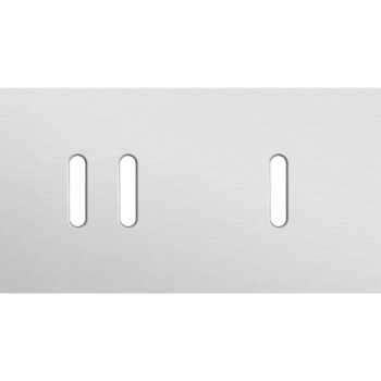 plaque de recouvrement double rocker horizontale 71mm pour 1 fonction double et 1 fonction simple alu grey brushed (code 155)