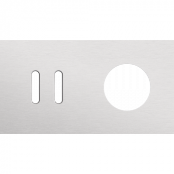 plaque de recouvrement double rocker horizontale 71mm pour 1 fonction double et 1 prise de courant alu grey brushed (code 155)
