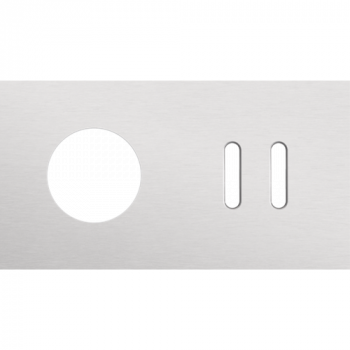 plaque de recouvrement double rocker horizontale 71mm pour 1 prise de courant et 1 fonction double alu grey brushed (code 155)