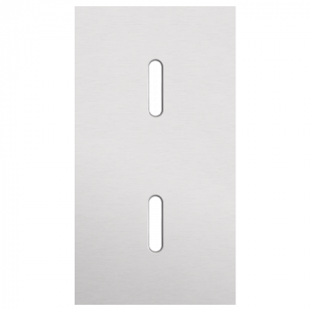 afdekplaat tweevoudig verticaal 71mm voor 2 enkelvoudige schakelfunctie rocker alu grey brushed (155)