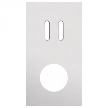 NIKO afdekplaat tweevoudig verticaal 71mm voor 1 tweevoudige schakelfunctie en 1 stopcontact rocker alu grey brushed (155)