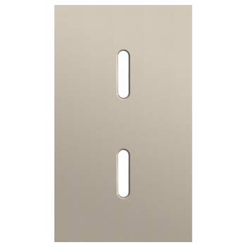 afdekplaat tweevoudig verticaal 60mm voor 2 enkelvoudig schakelfuncties rocker steel champagne coated (166)