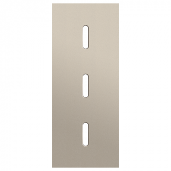 NIKO afdekplaat drievoudig verticaal 60mm voor 3 enkelvoudige schakelfunctie rocker steel champagne coated (code 166)