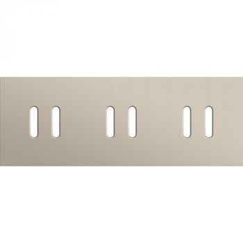NIKO plaque de recouvrement triple horizontal 71mm pour 3 fonctions double rocker steel champagne coated (code 166)