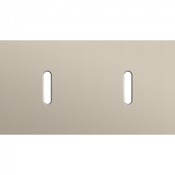 plaque de recouvrement double horizontale 71mm pour 2 fonctions simple rocker steel champagne coated (code 166)