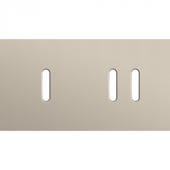 afdekplaat tweevoudig horizontaal 71 mm voor 1 enkelvoudige en 1 tweevoudig schakelfuncties rocker steel champagne coated (166)