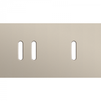 plaque de recouvrement double horizontale 71mm pour 1 fonction double et 1 fonction simple rocker steel champagne coated (code 166)