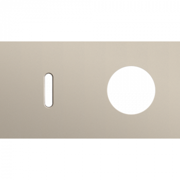 plaque de recouvrement double horizontale 71mm pour 1 fonction simple et 1 prise de courant rocker steel champagne coated (code 166)