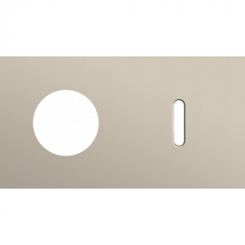 plaque de recouvrement double horizontale 71mm pour 1 prise de courant et 1 fonction simple rocker steel champagne coated (code 166)