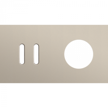 plaque de recouvrement double horizontal 71mm pour 1 fonction double et 1 prise de courant rocker steel champagne coated (code 166)