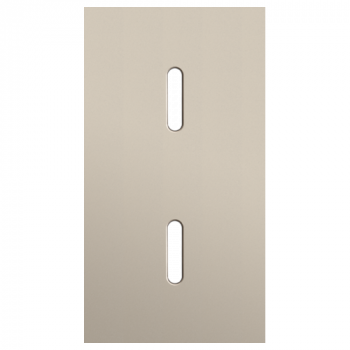plaque de recouvrement double verticale 71mm pour 2 fonctions interrupteur simple rocker steel champagne coated (code 166)