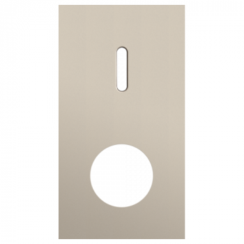 afdekplaat tweevoudig verticaal 71mm voor 1 enkelvoudige schakelfunctie en 1 stopcontact rocker steel champagne coated (166)