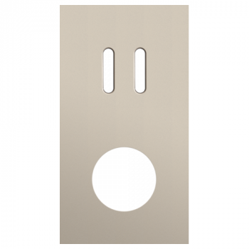 afdekplaat tweevoudig verticaal 71mm voor 1 tweevoudige schakelfunctie en 1 stopcontact rocker steel champagne coated (166)