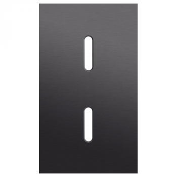 afdekplaat tweevoudig verticaal 60mm voor 2 enkelvoudig schakelfuncties rocker alu black brushed (224)