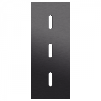 NIKO afdekplaat drievoudig verticaal 60mm voor 3 enkelvoudige schakelfunctie alu black brushed (code 224)