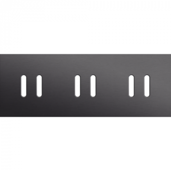 plaque de recouvrement triple horizontal 71mm pour 3 fonctions double rocker alu black brushed (code 224)