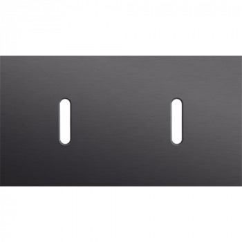 plaque de recouvrement double horizontal 71mm pour 2 fonctions simple rocker alu black brushed (code 224)