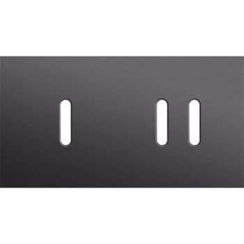 NIKO plaque de recouvrement double horizontal 71mm pour 1 fonction simple et 1 fonction double rocker alu black brushed (code 224)