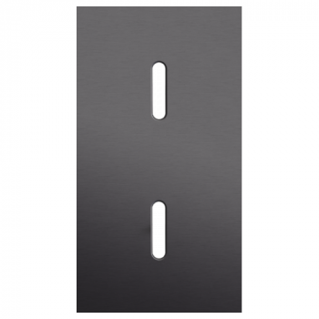 plaque de recouvrement double verticale 71mm pour 2 fonctions interrupteur simple rocker alu black brushed (code 224)