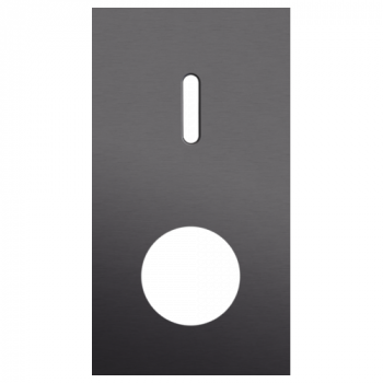 plaque de recouvrement double vertical 71mm pour 1 fonction simple et 1 prise de courant rocker alu black brushed (code 224)