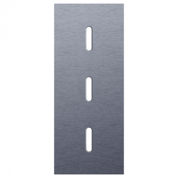 plaque de recouvrement rocker triple verticale 60mm pour 3 fonctions simple alu blue grey brushed (226)