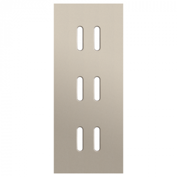 afdekplaat drievoudig verticaal 60mm voor 3 tweevoudige schakelfunctie rocker steel champagne coated (code 166)