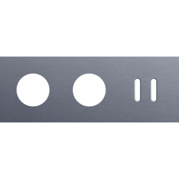 NIKO afdekplaat drievoudig horizontaal 71mm voor 2 stopcontacten en 1 tweevoudige schakelfunctie alu blue grey brushed (code 226)