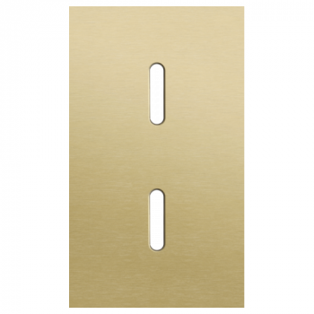afdekplaat tweevoudig verticaal 60mm voor 2 enkelvoudig schakelfuncties rocker alu gold brushed (code 227)