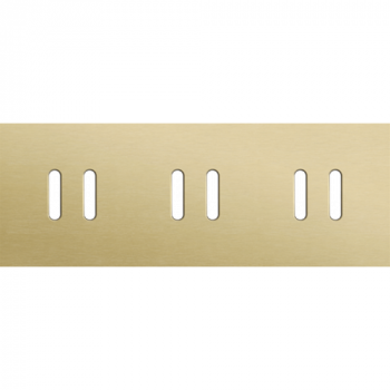 plaque de recouvrement triple horizontale 71mm pour 3 fonctions double alu gold brushed (227)
