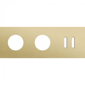 NIKO afdekplaat drievoudig horizontaal 71mm voor 2 stopcontacten en 1 tweevoudige schakelfunctie alu gold brushed (code 227)