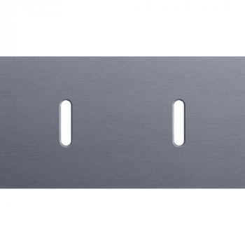 plaque de recouvrement double horizontale 71mm pour 2 fonctions simple rocker alu blue grey brushed (code 226)
