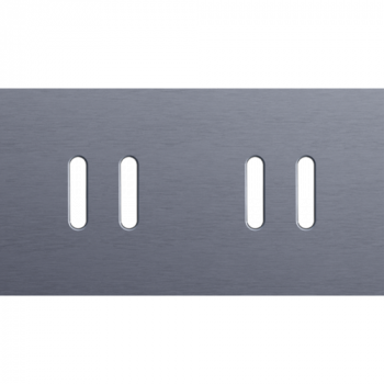 NIKO plaque de recouvrement double horizontal 71mm pour 2 fonctions double rocker alu blue grey brushed (226)