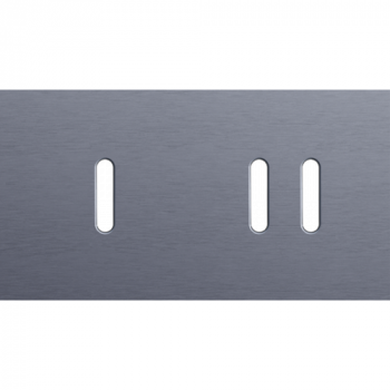 afdekplaat tweevoudig horizontaal 71 mm voor 1 enkelvoudig en 1 tweevoudig schakelfunctie rocker alu blue grey brushed (226)