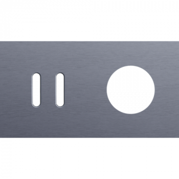 afdekplaat tweevoudig horizontaal 71 mm voor 1 tweevoudig schakelfunctie en 1 stopcontact rocker alu grey brushed (226)