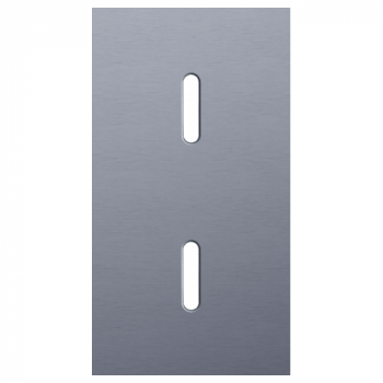 NIKO plaque de recouvrement double verticale 71mm pour 2 fonctions interrupteur simple rocker alu grey brushed (code 226)