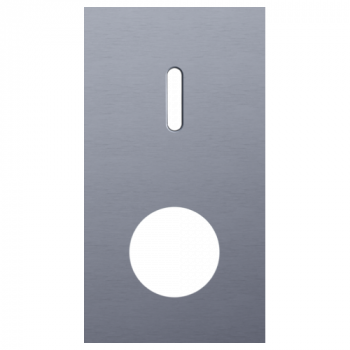 plaque de recouvrement double vertical 71mm pour 1 fonction simple et 1 prise de courant rocker alu blue grey brushed (code 226)