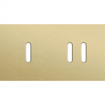 plaque de recouvrement rocker double horizontale 71mm pour 1 fonction simple et 1 fonction double commutation alu gold brushed (code 227)