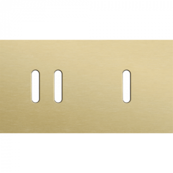 plaque de recouvrement double horizontale 71mm pour 1 fonction double et 1 fonction simple rocker alu gold brushed (code 227)
