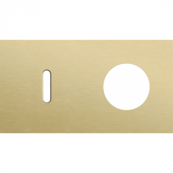 afdekplaat tweevoudig horizontaal 71 mm voor 1 enkelvoudig schakelfunctie en 1 stopcontact rocker alu gold brushed (227)