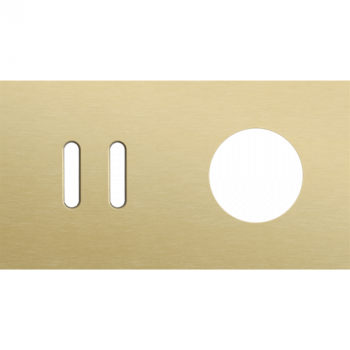 afdekplaat tweevoudig horizontaal 71 mm voor 1 tweevoudig schakelfunctie en 1 stopcontact rocker alu gold brushed (227)