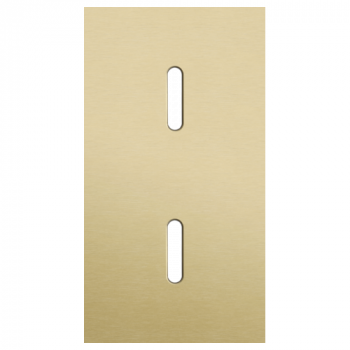 plaque de recouvrement double verticale 71mm pour 2 fonctions interrupteur simple rocker alu gold brushed (code 227)
