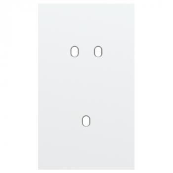 plaque de recouvrement double vertical 60 mm pour 1 fonction double et 1 fonction simple toggle steel white coated (154)