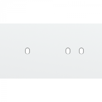 NIKO afdekplaat tweevoudig horizontaal 71 mm voor 1 enkelvoudig en1 tweevoudige schakelfuncties toggle steel white coated (154)