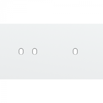 NIKO plaque de recouvrement double horizontale 71mm pour 1 fonction double et 1 fonction simple toggle steel white coated (154)