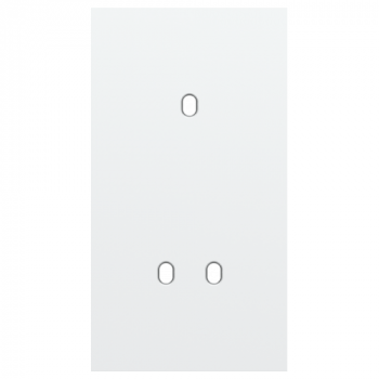 plaque de recouvrement double vertical 71mm pour 1 fonction simple et 1 fonction double toggle steel white coated (154)