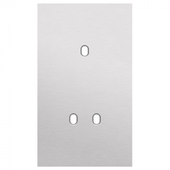 plaque de recouvrement double vertical 60 mm pour 1 fonction simple et 1 fonction double toggle alu grey brushed (155)