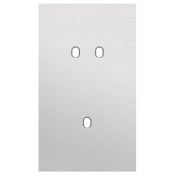 plaque de recouvrement double vertical 60 mm pour 1 fonction double et 1 fonction simple toggle alu grey brushed (155)